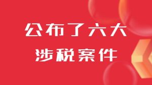 税务部门公布了六大涉税案件！